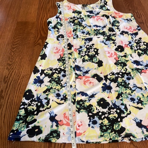 ELLOS Plus FLORAL shift dress jersey stretch lounge dress sleeveless 22.24 1X - Picture 6 of 8